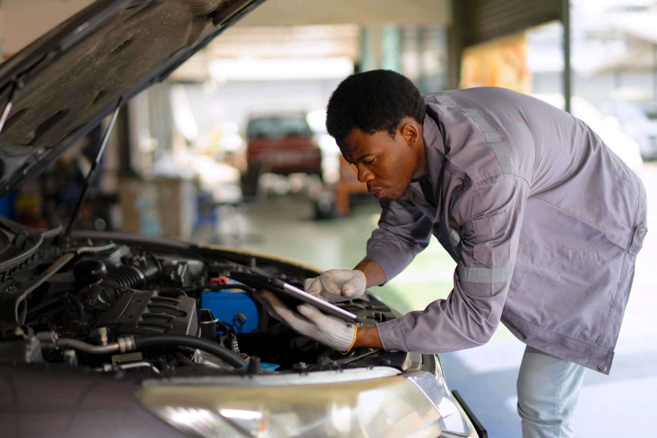 Technician in workshop
